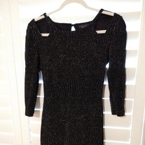 Black with silver sparkle pencil dress